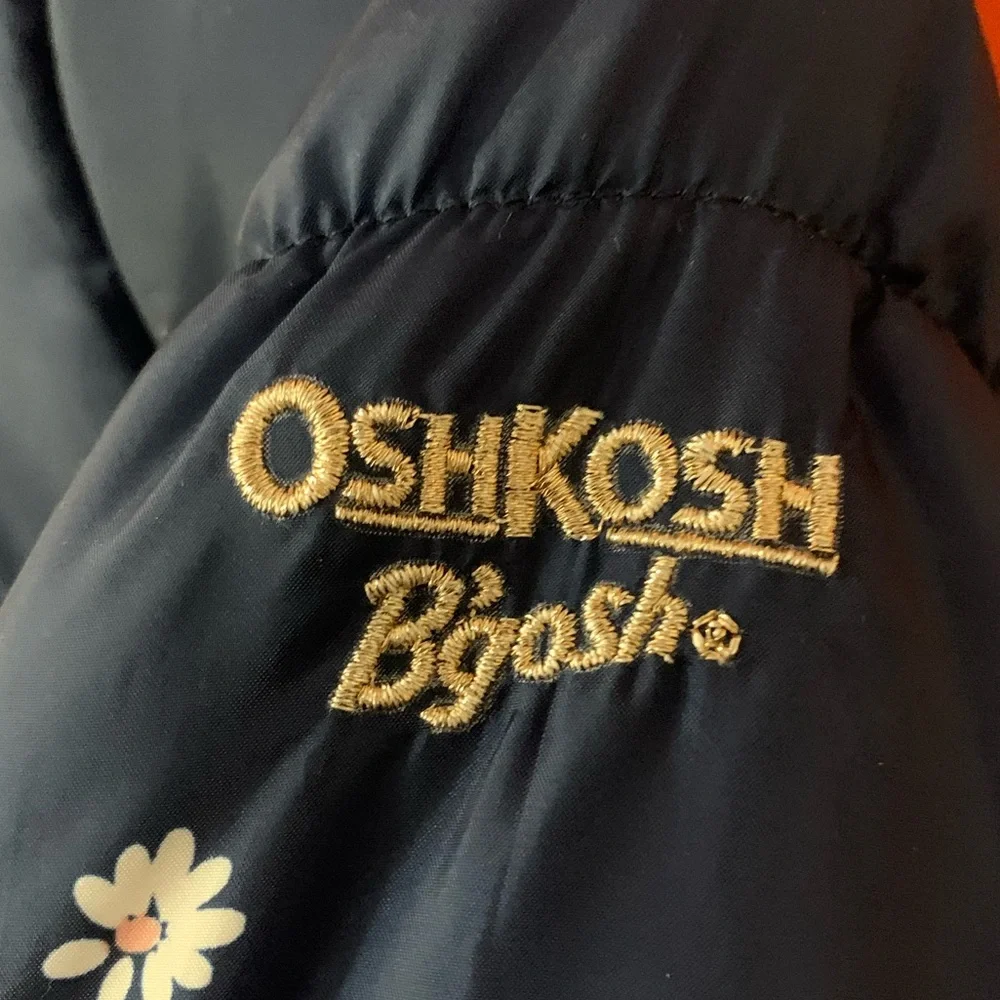 OshKosh B'gosh Dark Blue Jacket with Floral Accents Girl 5-6